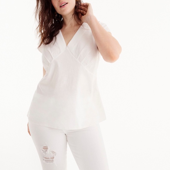J Crew Tops Nwt J Crew Universal Standard Linen Blouse Xl Poshmark